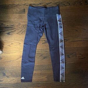 Adidas Leggings with Black & White Stripe